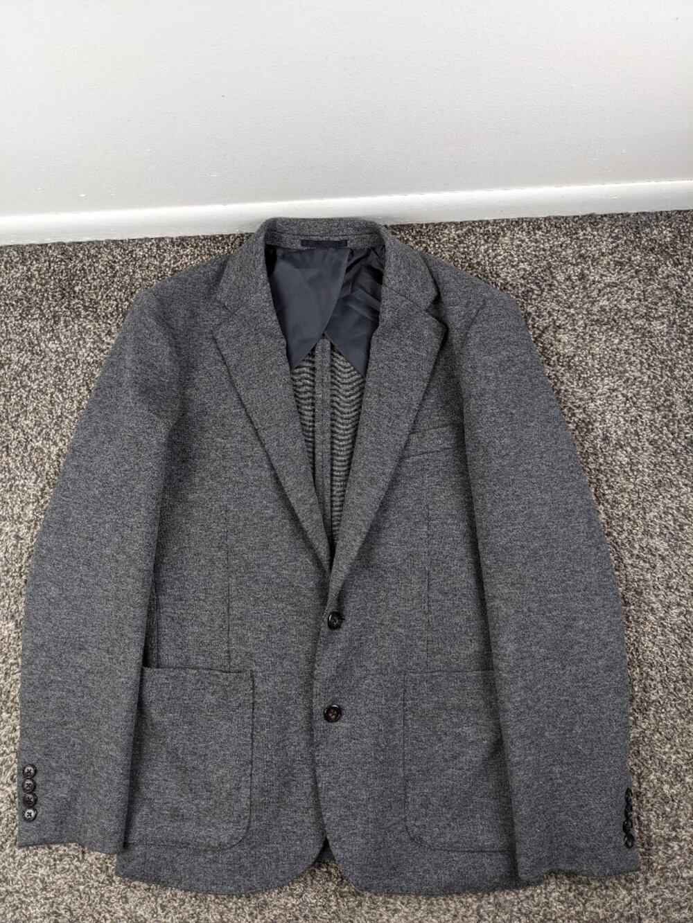 2021 J Crew Knit Blazer Sport Coat Wool Blend Unstructured Gray Mens Small AX264